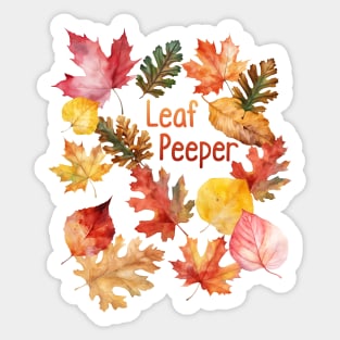Watercolor Leaf Peeper Sticker